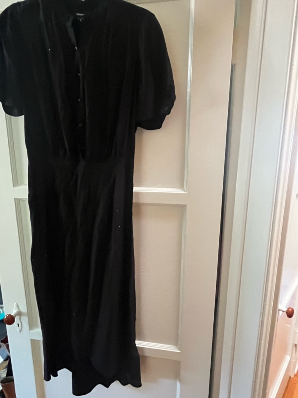 Zadig & Voltaire Rimaz Black Button-Front Midi Dress NWT size S